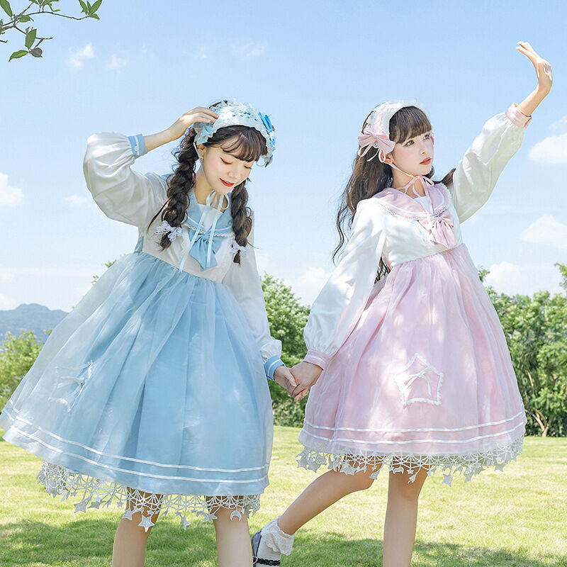ロリータ ワンピース 長袖 セーラー服 春秋 レディース Lolitaペアコーデ 可愛い ゆめ