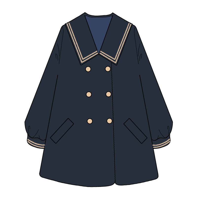 ロリータ 学園風 ラシャコート トレンチコート Pコート レディース 日常 可愛い 厚手 あっ