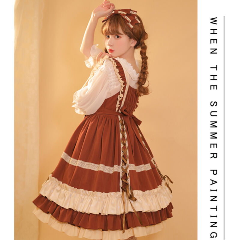 ロリータ ワンピース レディース Lolita 普段着 ロリィタ 甘ロリ ゴスロリ Jsk ス