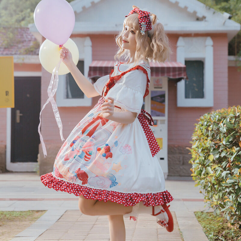 ロリータファッション ワンピース 甘ロリ 原宿系 キャンディー Jsk 4カラー ジャンパース