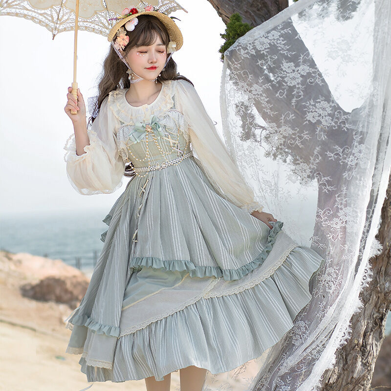 ロリータ ワンピース 秋冬 甘ロリ クラロリ Jsk ロングスカート キャミソール エレガント