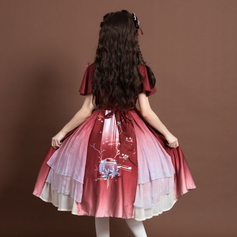 ワンピース 中華風 ロリータ ドレス 半袖 幻想的 コスプレ レディース チャイナドレス ブル ワンピース 中華風 ロリータ ドレス 半袖 幻想的 コスプレ レディース チャイナドレス ブル
