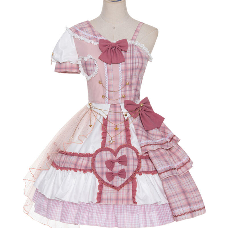 ロリータファッション 4点セット ワンピース ゆめかわいい レディース ピンク コスチューム