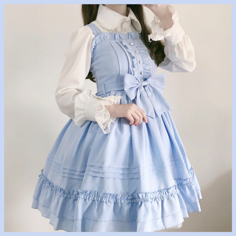 はコメント ロリィタ ワンピース 新品 水色 エプロン付き Uepdb M ワンピース Ali ロリータ にオススメ