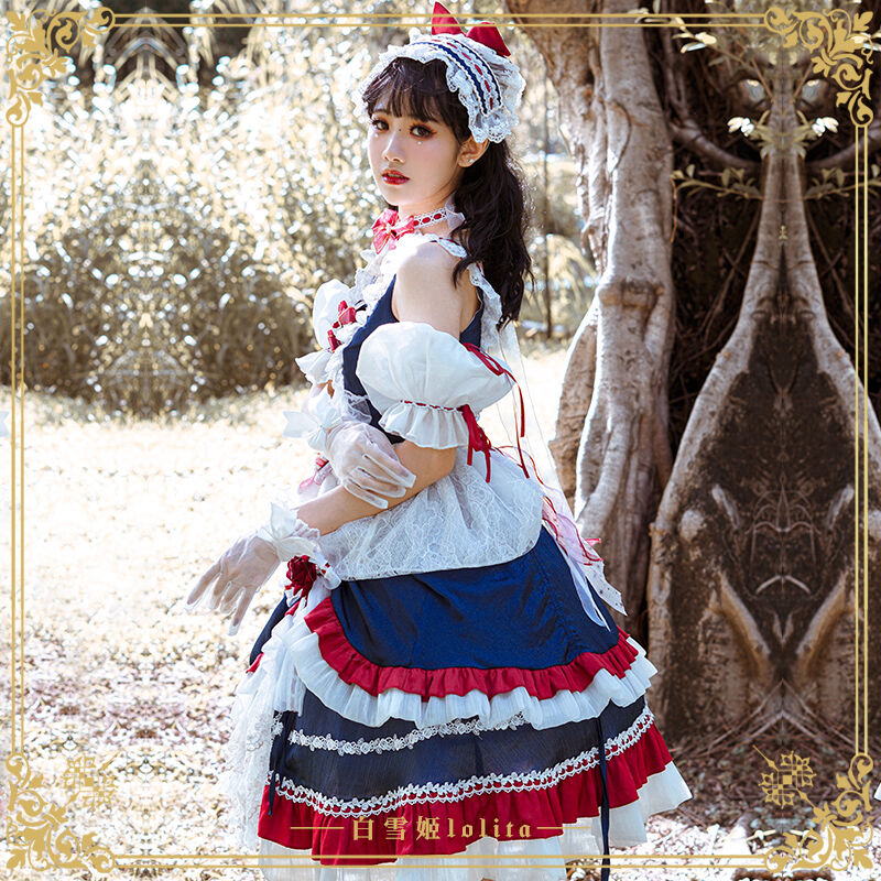 ロリータ ジャンパースカート 白雪姫 5点セット ワンピース 姫 コスプレ ハロウィン 仮装