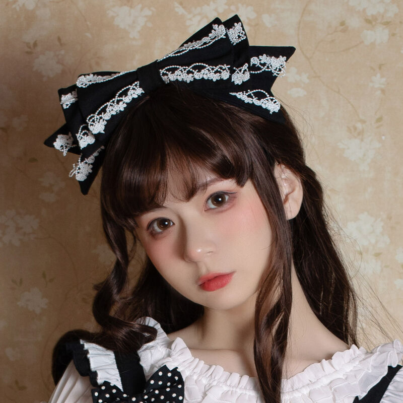 ワンピース 甘ロリータ ゴスロリ チェック柄 かわいい リボン フリル モノトーン モノクロ