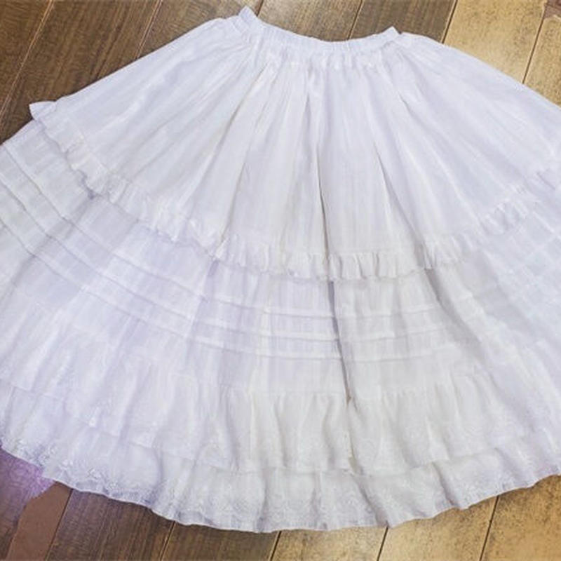 スカート ロリータ 選べる丈 60 80 ペチコート コットン 膝丈 ロング フレアスカート