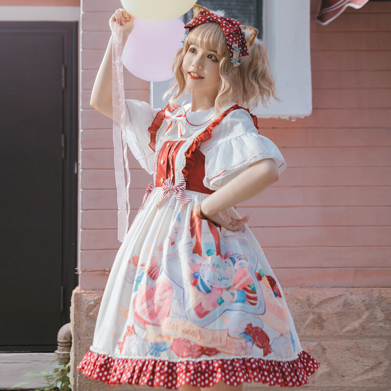 ロリータファッション ワンピース 甘ロリ 原宿系 キャンディー Jsk 4カラー ジャンパース