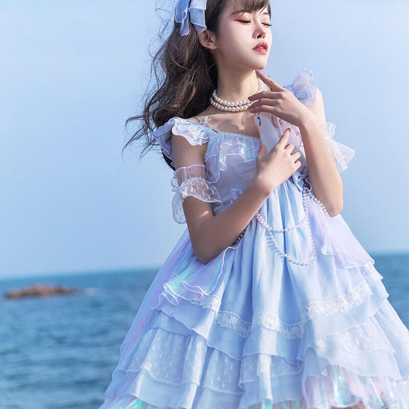 ロリータ ワンピース 人魚姫 キラキラ 光る ヘアクリップ2点セット ロリィタ ロリータファッ