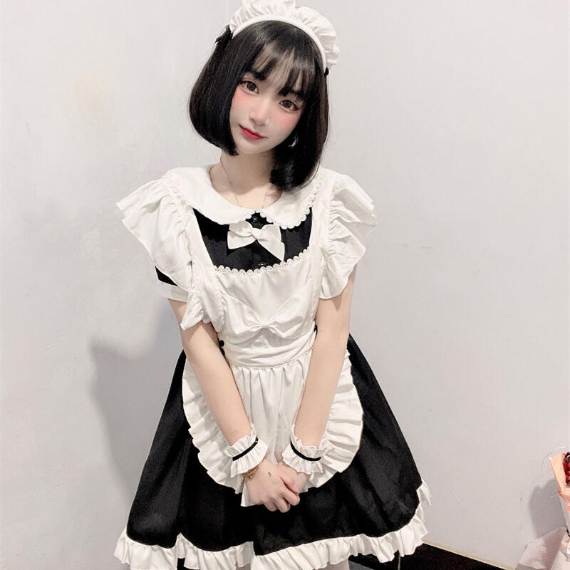 メイド服 コスプレ エプロン 豪華セット ゴスロリ クラシック ミニ かわいい 萌え メイド