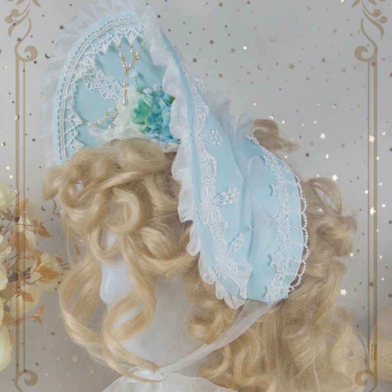 ボンネット 帽子 ロリータ Lolita ゴスロリ ゴシック カチューシャ ヘッドドレス レ