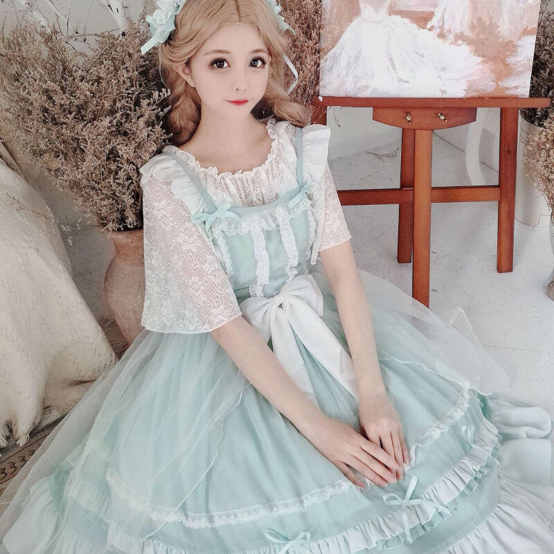 ロリータファッション Lolita ジャンパースカート ワンピース 甘可愛い ゆめかわいい