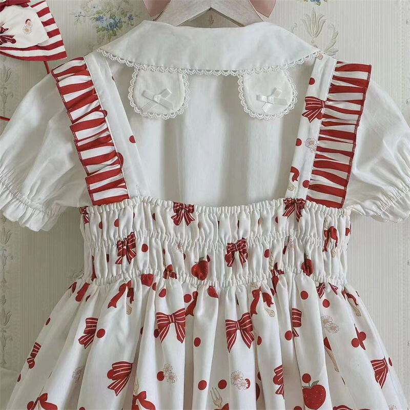 ロリータ服 ロリィタ ファッション 甘ロリータ ワンピース ジャンパースカート 苺柄 ハート