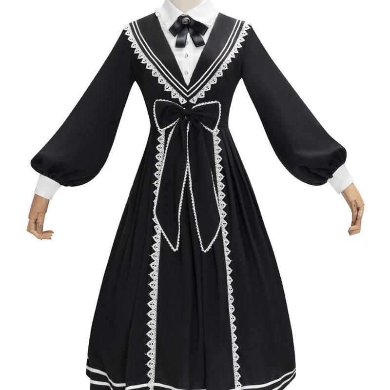 ワンピース ロリータ 秋 冬 新作 衣装 長袖 クラシック系 ロリィタ 黒ロリ ゴスロリ ゴシ