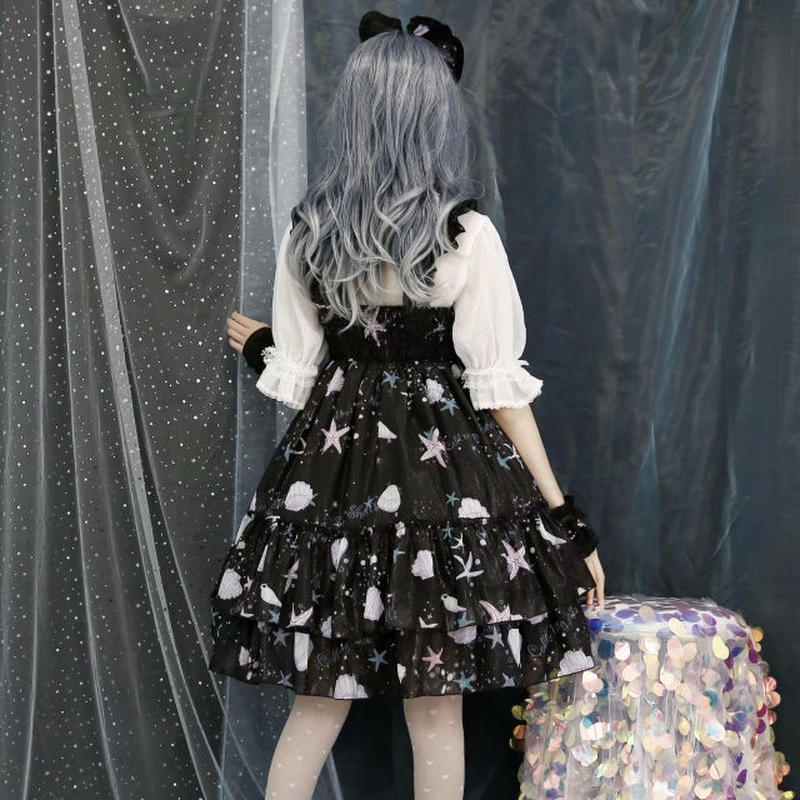 ロリータ ジャンパースカート ワンピース ロリィタ Jsk 貝殻 ヒトデ プリント ハイウエス