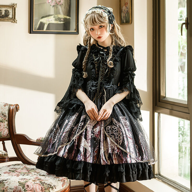 ワンピース ロリータ ロリィタ Lolita ゴシック ゴスロリ お姫様 ドレス ブラック ベ