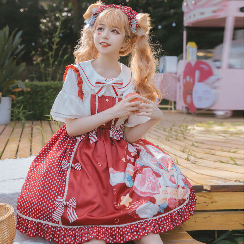 ロリータファッション ワンピース 甘ロリ 原宿系 キャンディー Jsk 4カラー ジャンパース