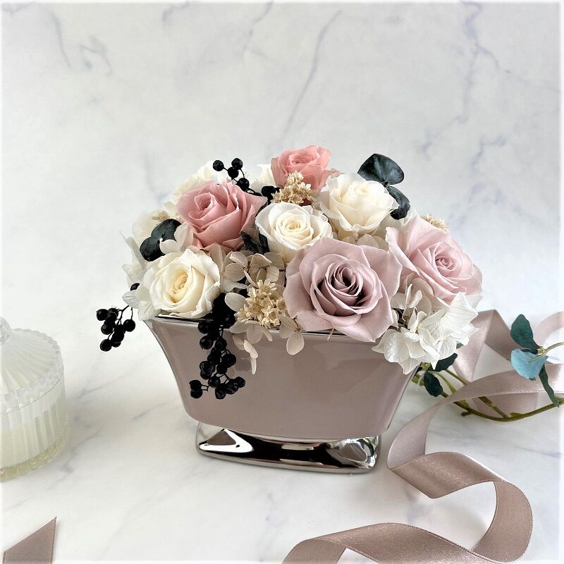 プリザーブドフラワー ニュアンスℳℬ 送料無料 クリアケース付き お祝い 記念日 お誕生日