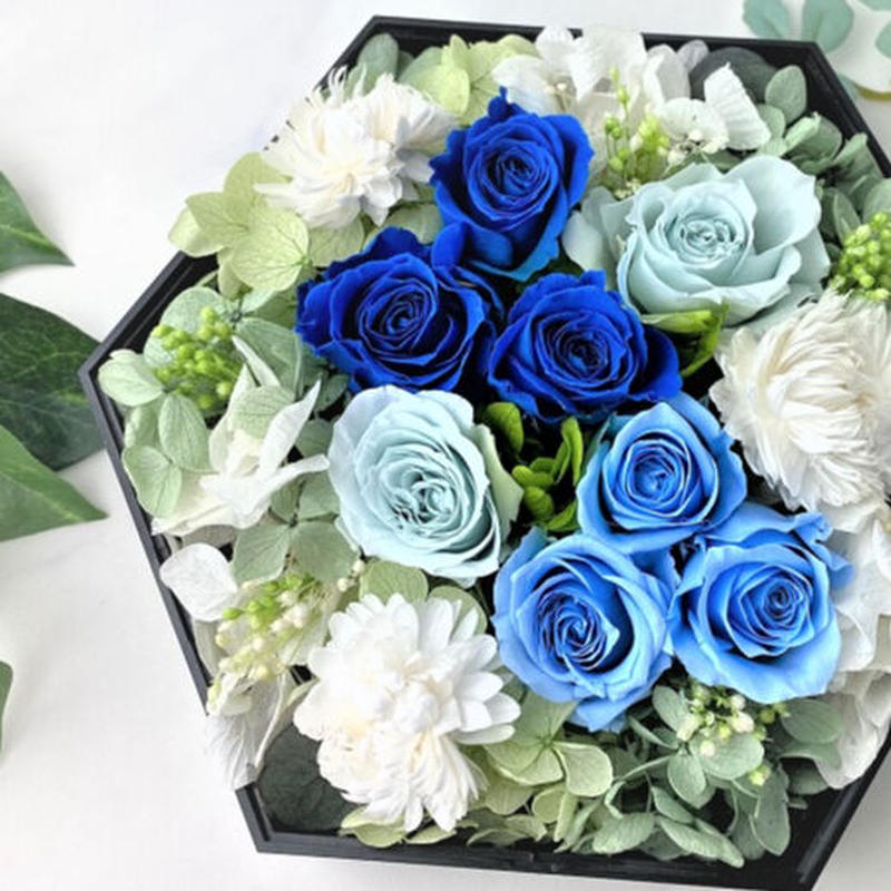 プリザーブドフラワー クリアボックスblueℳ 記念日 お誕生日 開店祝い 開業祝い 就職祝... プリザーブドフラワー クリアボックスblueℳ 記念日 お誕生日 開店祝い 開業祝い 就職祝...