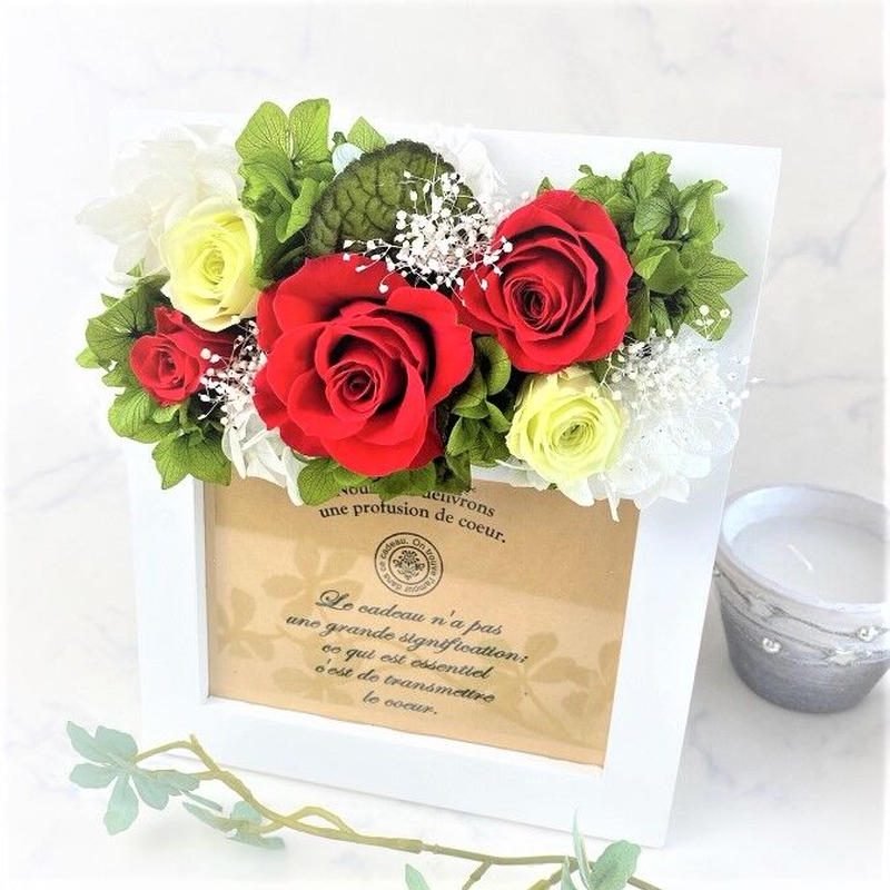 プリザーブドフラワー フォトフレーム Vivid Red 送料無料 記念日 お誕生日 結婚 出 プリザーブドフラワー フォトフレーム Vivid Red 送料無料 記念日 お誕生日 結婚 出
