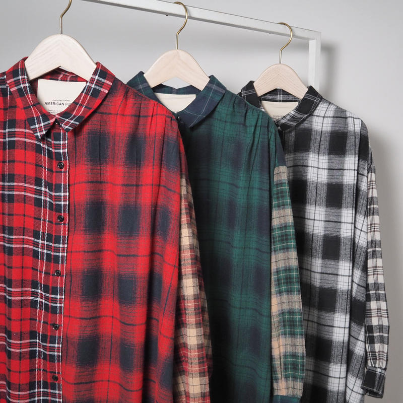 MIX チェックネルシャツワンピース | American Fudge ONLINE STORE MIX チェックネルシャツワンピース | American Fudge ONLINE STORE