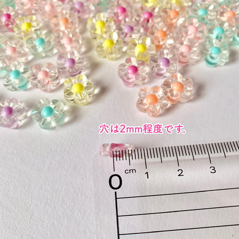 個 ころころクリアお花ビーズ 6色 直径12mm Handicraft Store