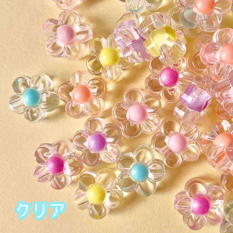 個 ころころクリアお花ビーズ 6色 直径12mm Handicraft Store