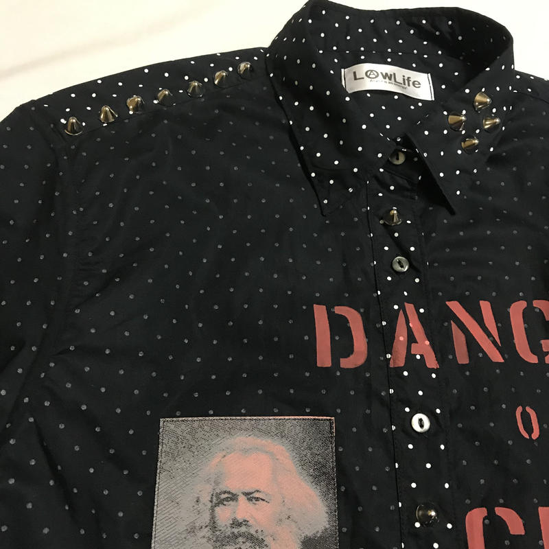 半袖アナーキーシャツ ドット メンズl ブラック099 Lowlife Online Shop