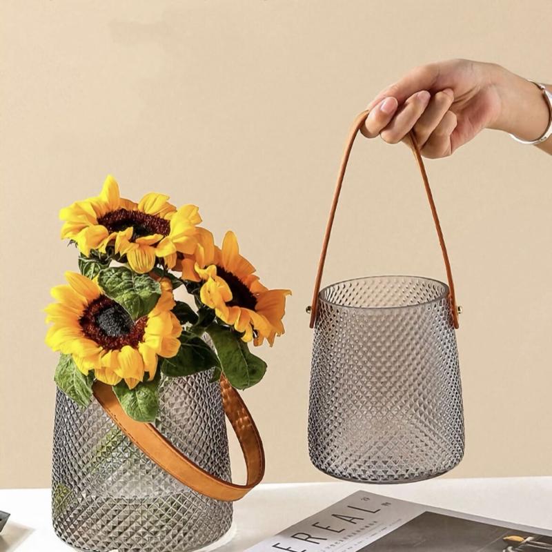 フラワーベース レザーハンドル ラージ Classy