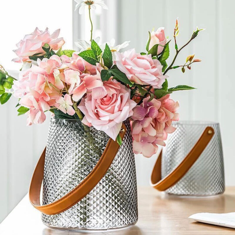 フラワーベース レザーハンドル ラージ Classy