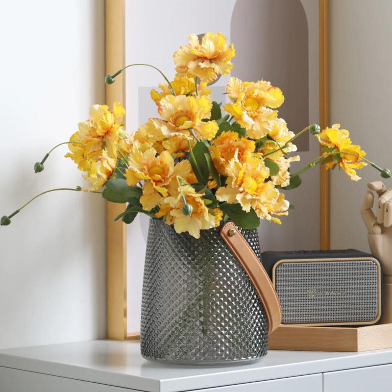 フラワーベース レザーハンドル ラージ Classy