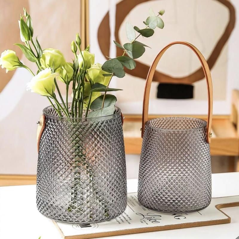 フラワーベース レザーハンドル ラージ Classy