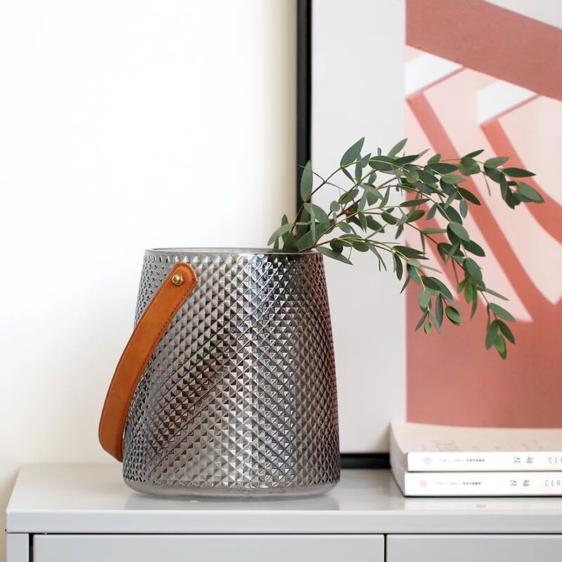 フラワーベース レザーハンドル ラージ Classy