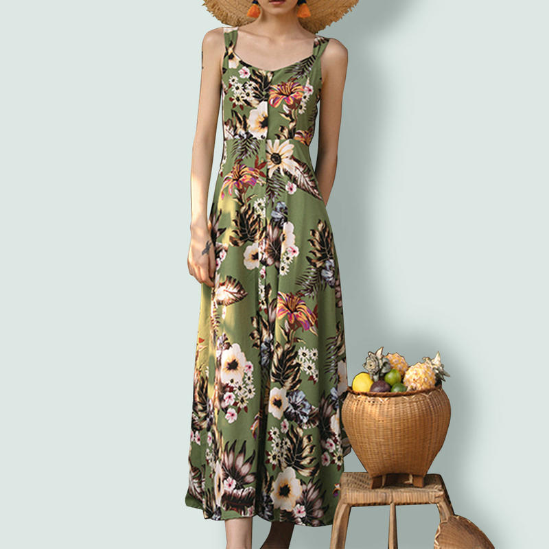 Tropical Flower Motif Dress トロピカル 花柄 ワンピース ドレス Tropical Flower Motif Dress トロピカル 花柄 ワンピース ドレス