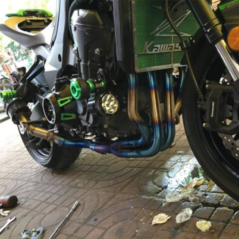 カワサキ Z1000 かっこいいチタンカラーマフラーフルエキゾーストパイプ Andel O