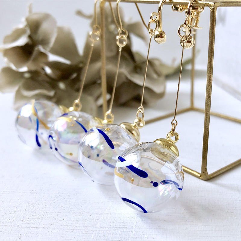 人気SALE豊富な にゃんこ♡水風船 風鈴風 ピアス/イヤリング