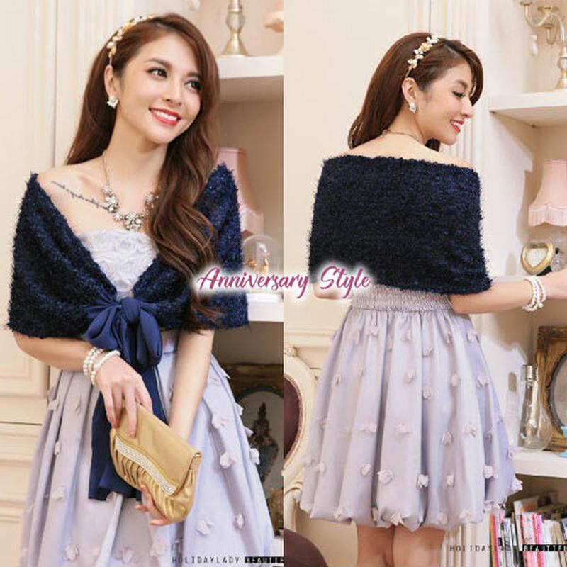 即納 結婚式 ボレロ 赤 黒 紺 白 ラメ 上品 パーティードレスのショール風カーディガン