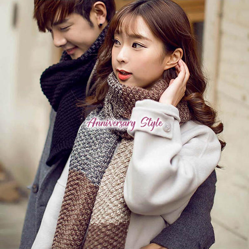 ペアマフラー 男女兼用 ペアルック カップル ストール 大判 厚手 お揃い Jiete 001