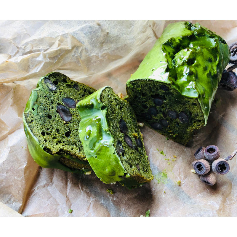 抹茶と小豆のパウンドケーキ 杏の実