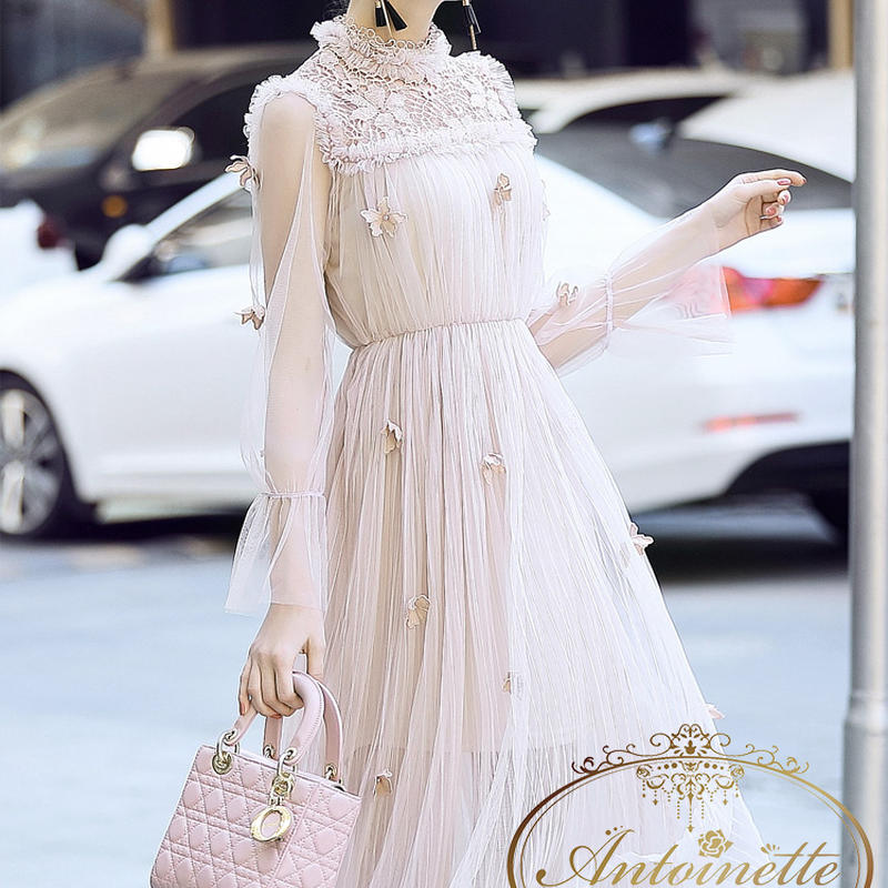 3色展開 ピンク ホワイト ブラック シフォン シフォンワンピ 春 ロングワンピース ロングワ