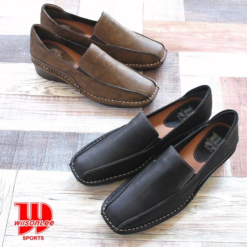 ウィルソン リー スリッポンシューズ レディース スクエアトゥ フラット 歩きやすい 靴の