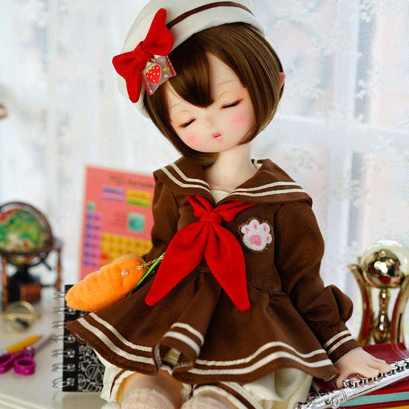 Mdd衣装 ドールハンドメイド服 制服 セーラーワンピース 人形用 Appledoll