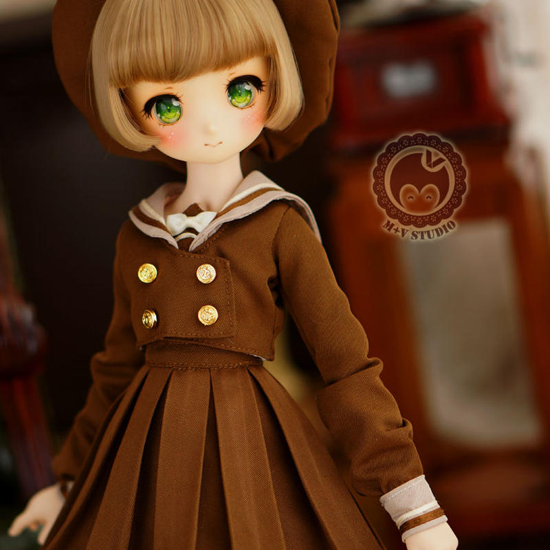Mddサイズ ドール服 ドルフィードリーム セーラー服 ブラウン Appledoll