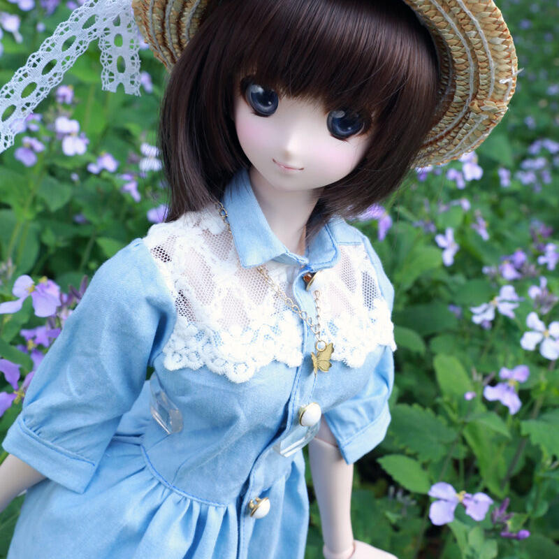 Dd 3分ドルフィードリーム ドール服 麦わら帽子 デニムワンピース Appledoll Dd 3分ドルフィードリーム ドール服 麦わら帽子 デニムワンピース Appledoll