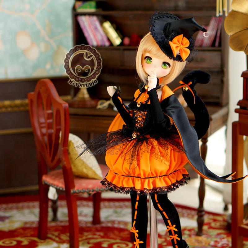 Mdd 4分サイズ ドールサイズ ミニドルフィードリーム服 子猫 ワンピース コスチューム