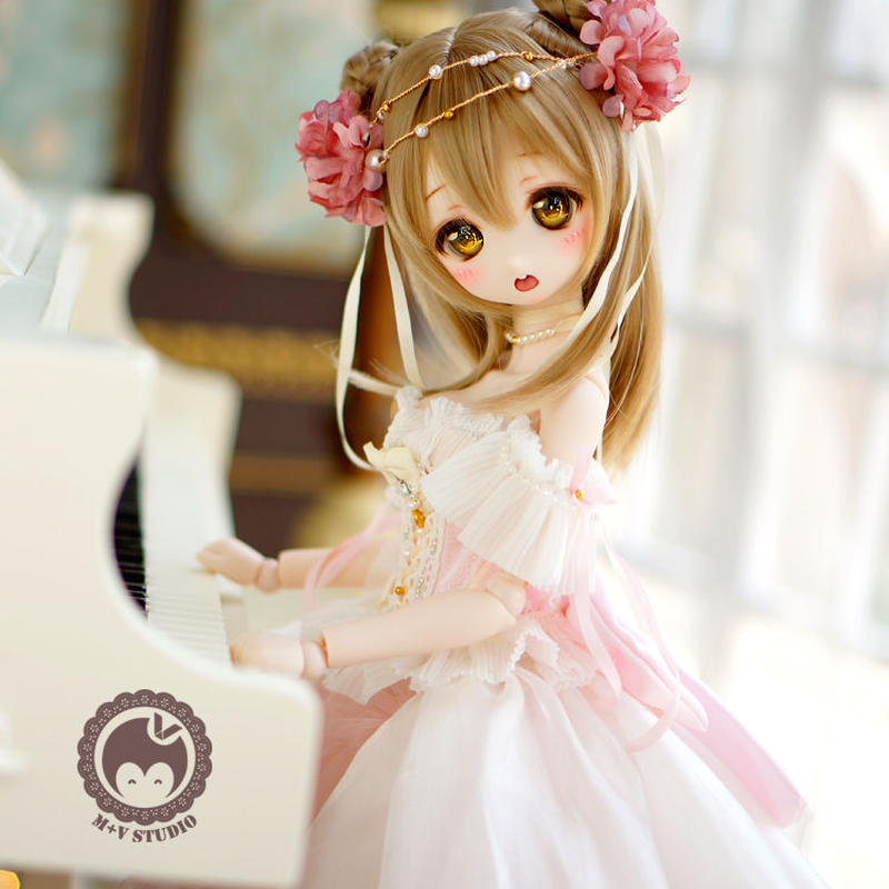 Mddミニドルフィードリーム 洋服 プリンセス お花のドレスセット ピンク Appledoll