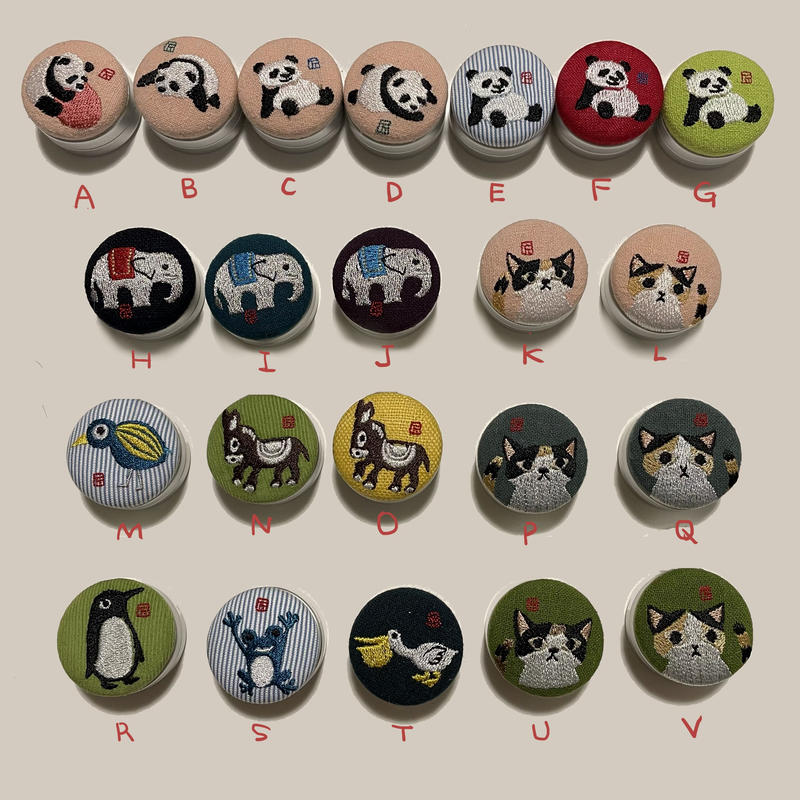 はんこ図案の刺繍雑貨 ねりけしが入るアルミケース 消しゴムはんこの材料とレッスン 津久井智