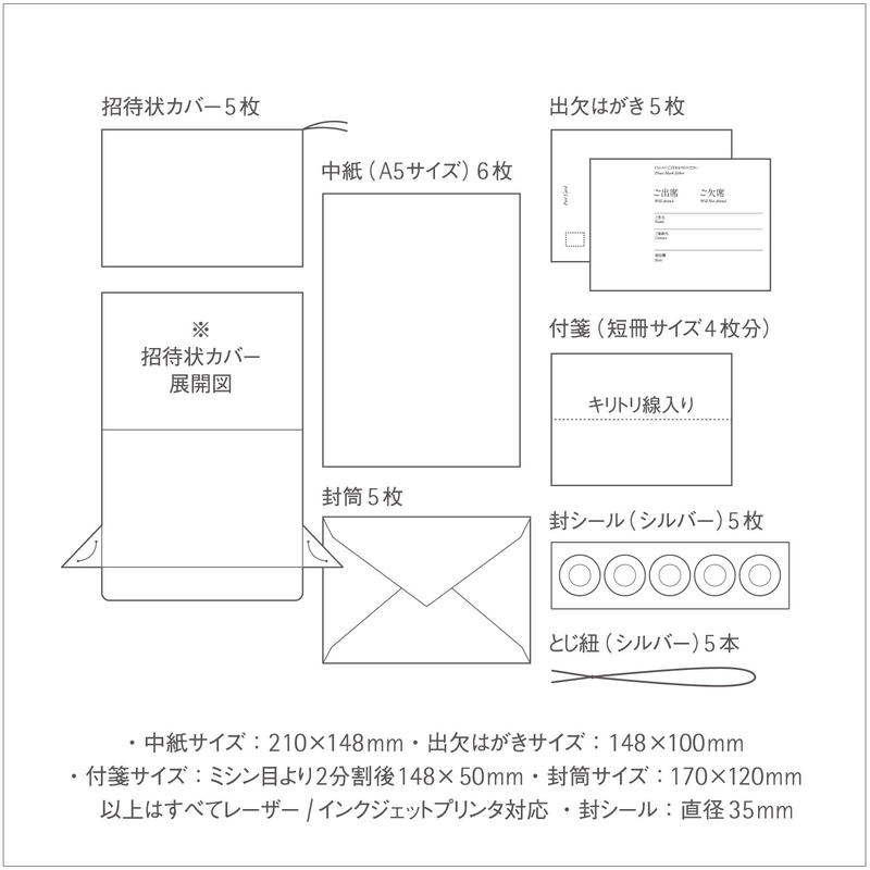 結婚招待状 幸せの青い鳥 手作りキット 5名分入 Arutoii