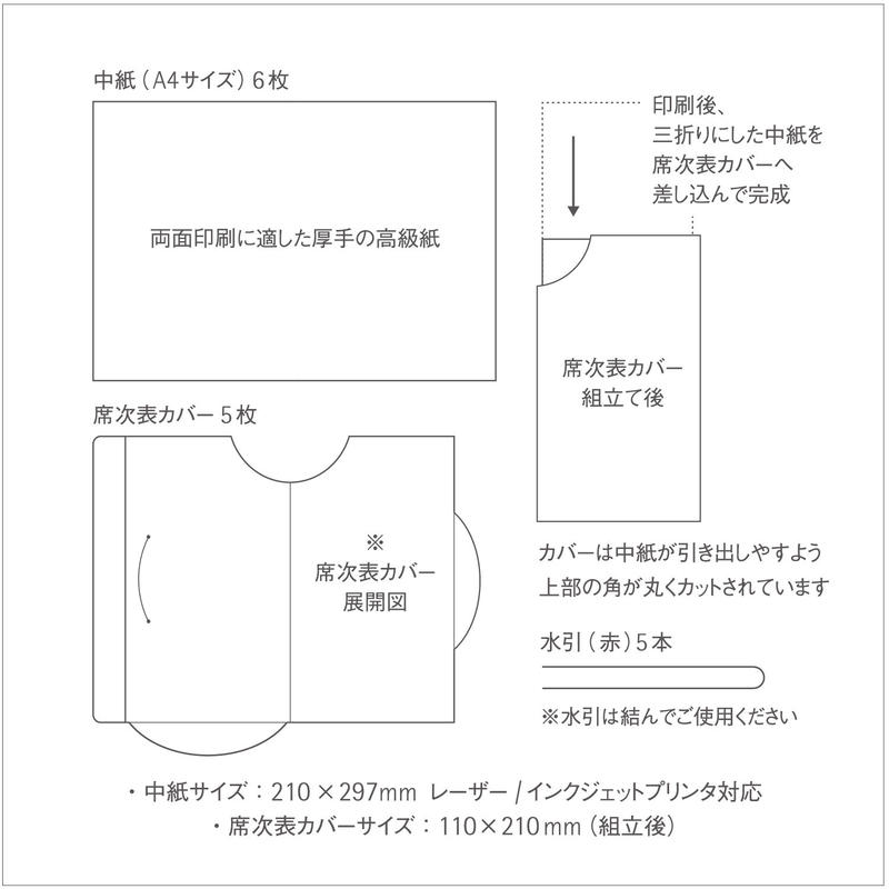 結婚式席次表 まるゴールド 手作りキット 5名分入 Arutoii