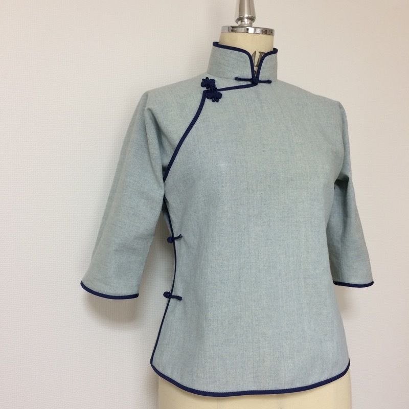 平連袖のチャイナブラウス Atelier Leilei